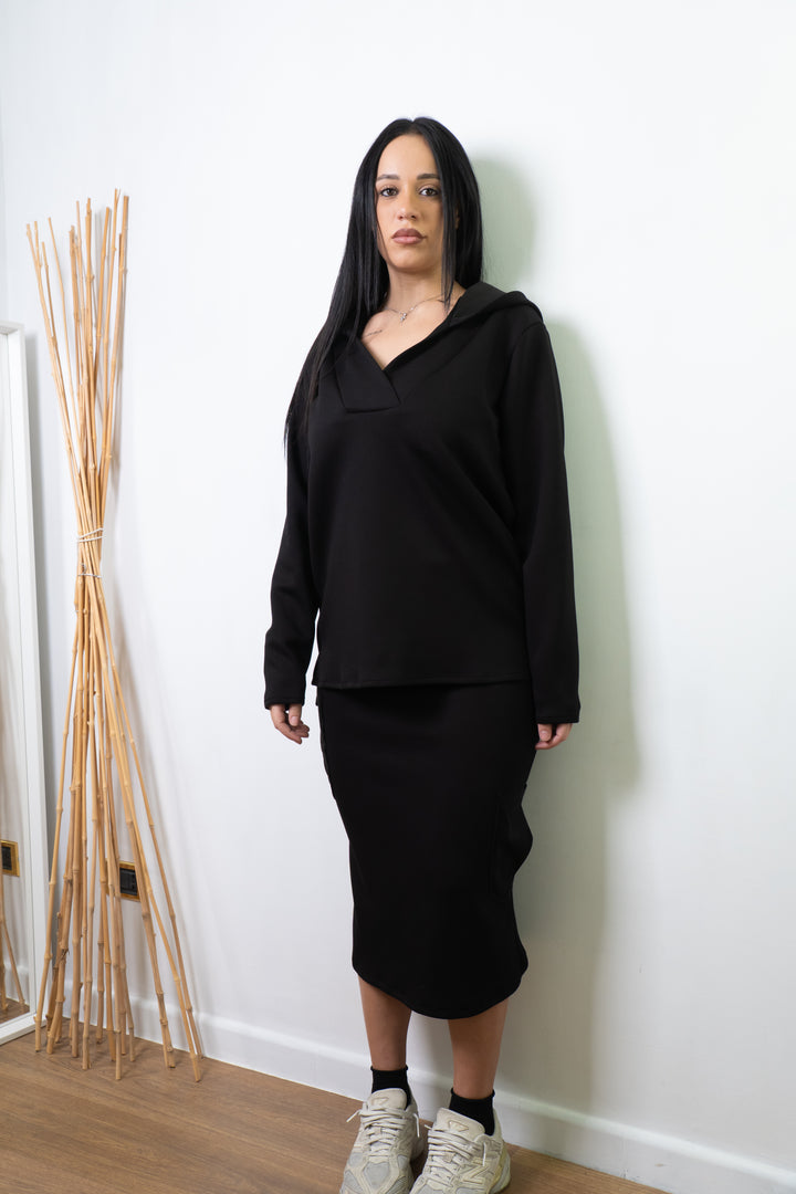 Felpa Hoodie - SOLEA NERO