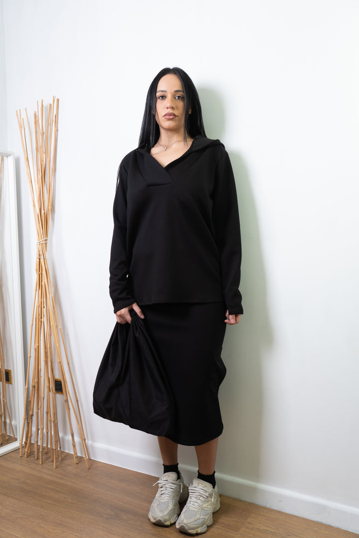 Felpa Hoodie - SOLEA NERO